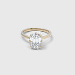 Ophelia engagement ring with an old-cut lab-grown diamond in eight claws on a slim 9ct yellow gold band