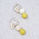 White Jade & Pistachio Hoop Charm