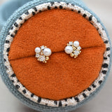 Pearly cluster studs