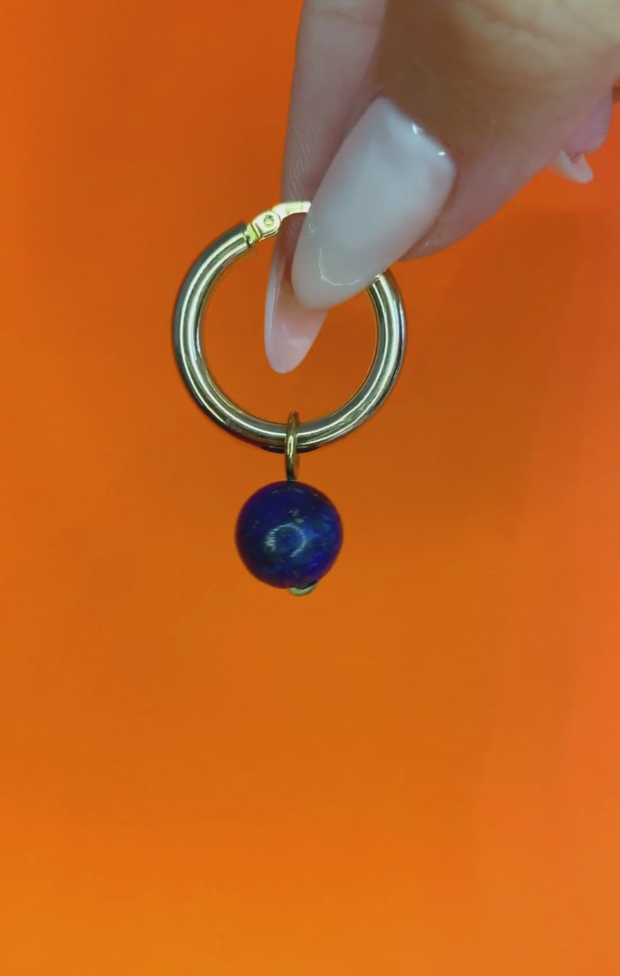 Large Lazuli Round Hoop Charm