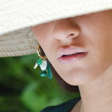 Green Onyx Pear Hoop Charm