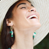 Green Onyx Pear Hoop Charm