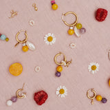Mango Jade & Lepidolite Hoop Charm