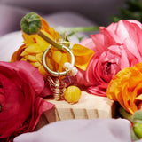 Fuchsia Agate & Mango Jade Hoop Charm