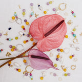 Lavender & White Jade Hoop Charm