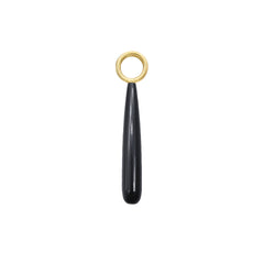 Black Onyx Drop Hoop Charm