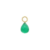 Green Onyx Pear Hoop Charm