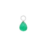 Green Onyx Pear Hoop Charm
