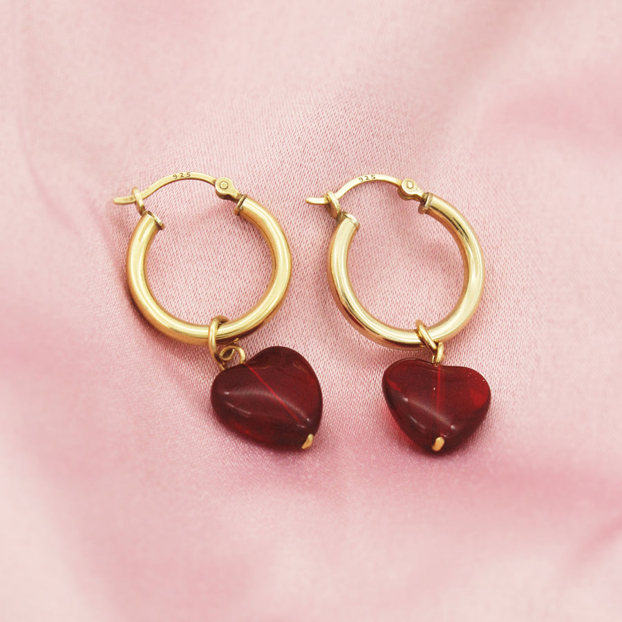 Sweetheart Glass Hoop Charm