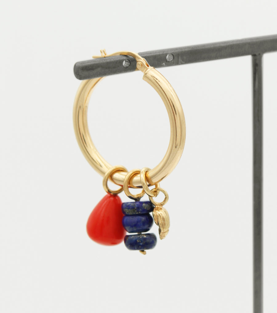 Coral Pear Hoop Charm