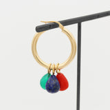 Green Onyx Pear Hoop Charm
