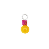 Fuchsia Agate & Mango Jade Hoop Charm