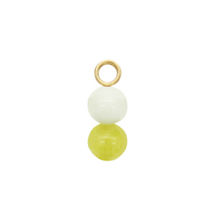 White Jade & Pistachio Hoop Charm